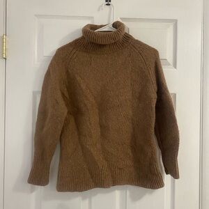 Aritzia Babaton Tan Alpaca Quiet Luxury light academia turtleneck sweater S